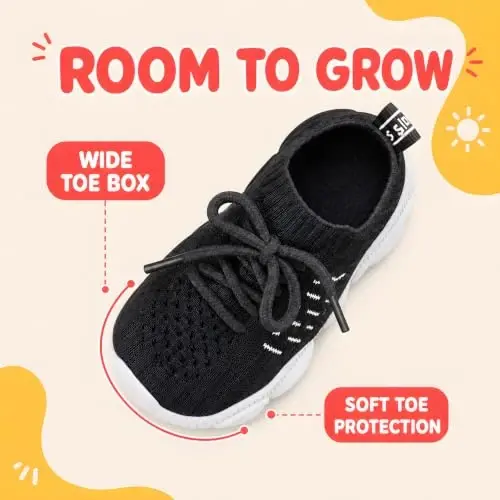 Charrost Toddler Girl Boy Walking Shoes Summer Tennis Sneakers | Wide Dinosaur Design Soft Rubber Sole Breathable Outdoor Running Casual - 4