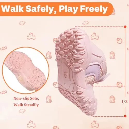 Charrost Toddler Girl Boy Walking Shoes Summer Tennis Sneakers | Wide Dinosaur Design Soft Rubber Sole Breathable Outdoor Running Casual - 6