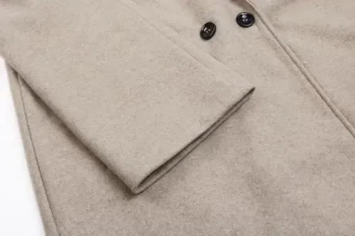 CHARTOU Women's Oversized Notched Collar Wool Blend Single Breast Midi Long Trench Coat - CHARTOU (1)