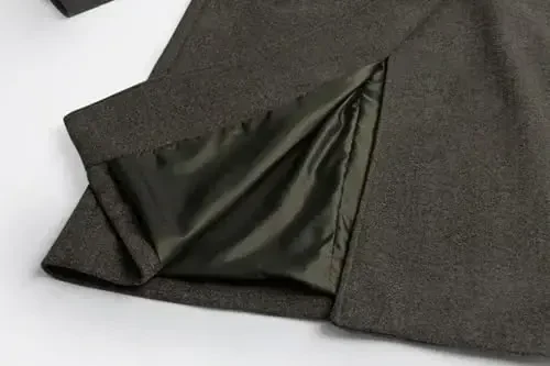 CHARTOU Women's Oversized Notched Collar Wool Blend Single Breast Midi Long Trench Coat - 5