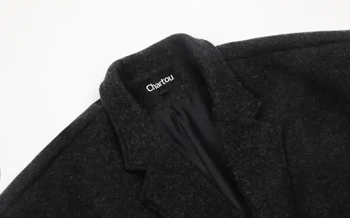 CHARTOU Women's Oversized Notched Collar Wool Blend Single Breast Midi Long Trench Coat - 5