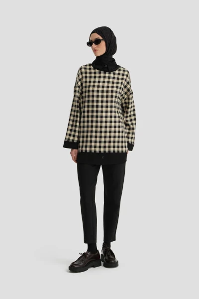 Check Pattern Tunic 24k4310 Black - ARMINE