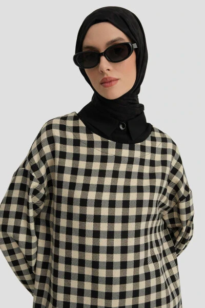Check Pattern Tunic 24k4310 Black - ARMINE (1)