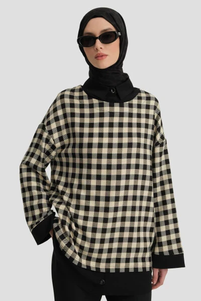 Check Pattern Tunic 24k4310 Black - 4