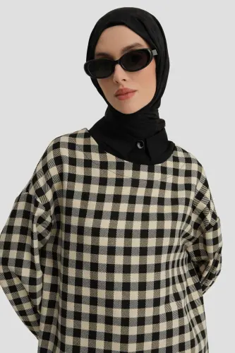 Check Pattern Tunic 24k4310 Black - ARMINE (1)