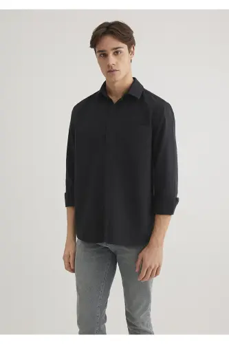 Checked Black Lyocell Shirt Regular Fit / Regular - 1