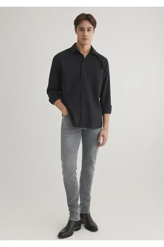 Checked Black Lyocell Shirt Regular Fit / Regular - 2