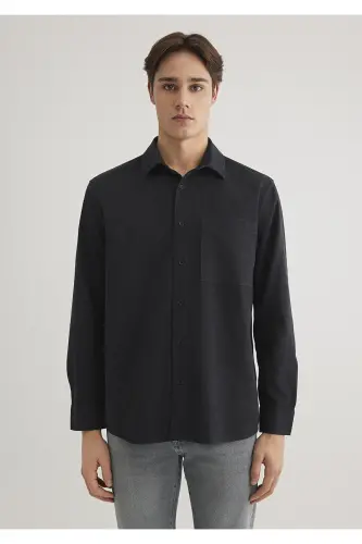 Checked Black Lyocell Shirt Regular Fit / Regular - 4