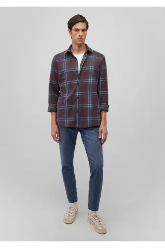 Checked Brown Shirt Regular Fit - 1