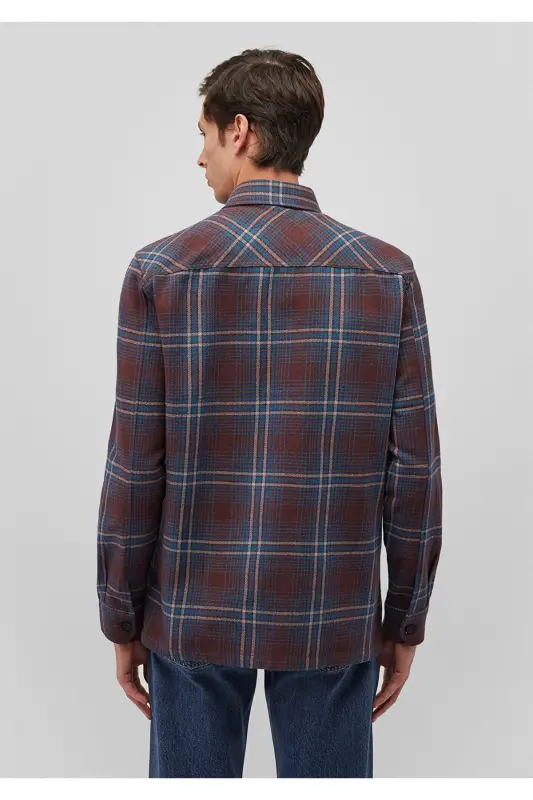 Checked Brown Shirt Regular Fit - 3