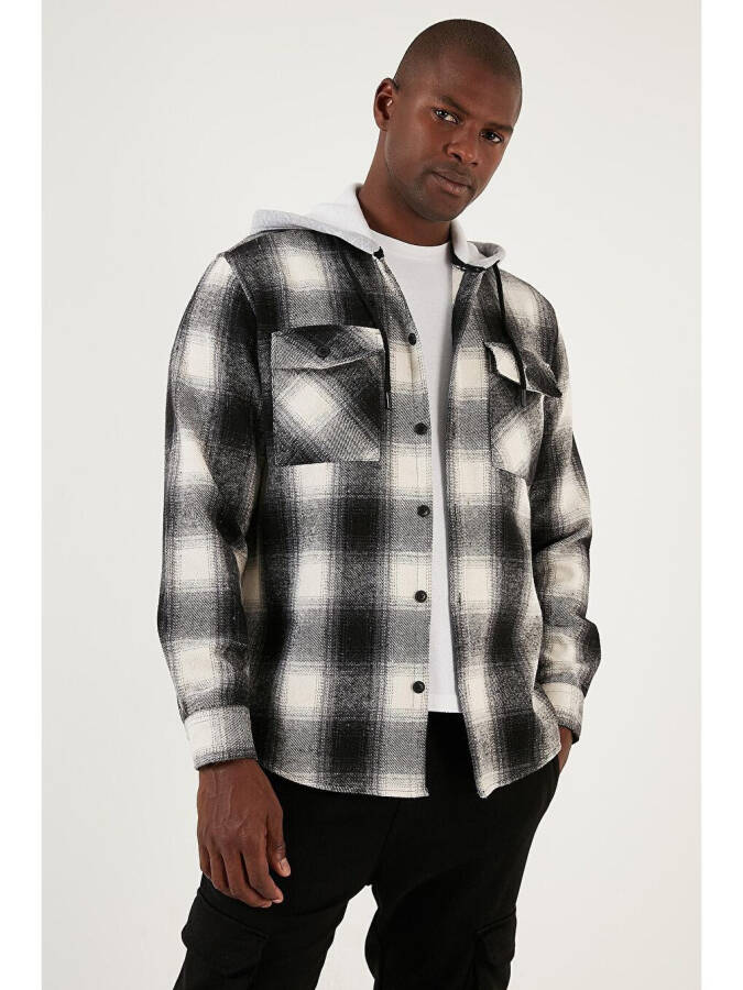 Checked Double Pocket Hooded Lumberjack Shirt CF22W2650 - 11