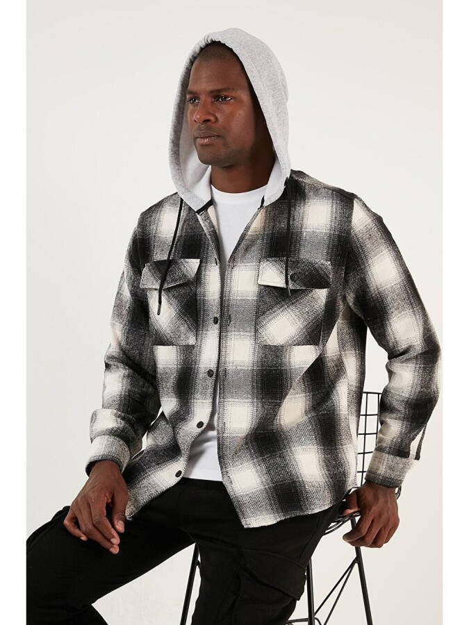 Checked Double Pocket Hooded Lumberjack Shirt CF22W2650 - 12