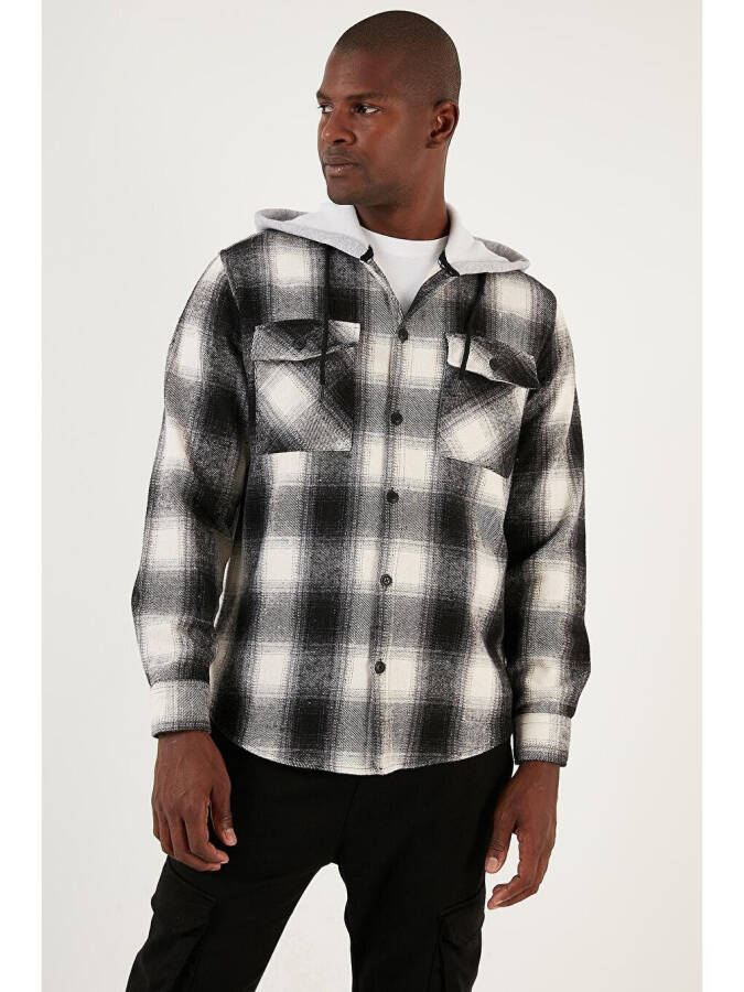 Checked Double Pocket Hooded Lumberjack Shirt CF22W2650 - 13