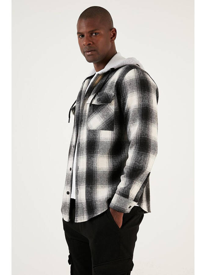 Checked Double Pocket Hooded Lumberjack Shirt CF22W2650 - 14