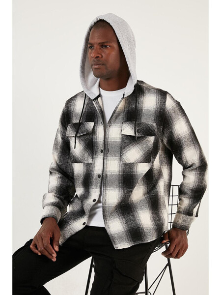 Checked Double Pocket Hooded Lumberjack Shirt CF22W2650 - 7