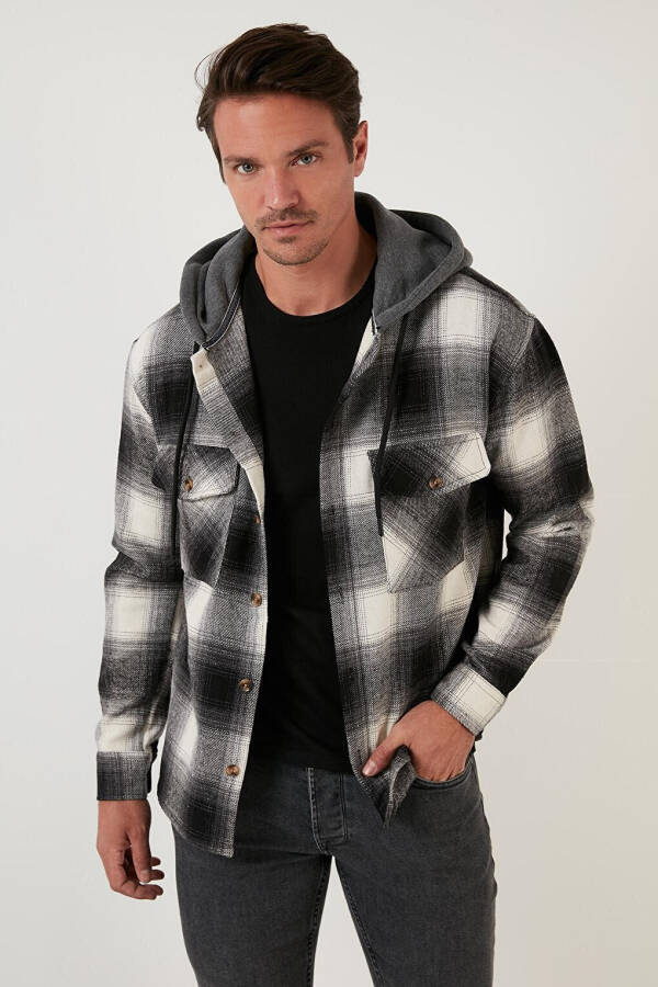 Checked Double Pocket Hooded Lumberjack Shirt CF22W2650 - 27