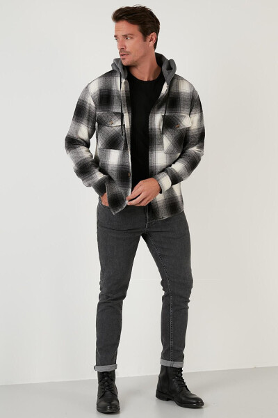 Checked Double Pocket Hooded Lumberjack Shirt CF22W2650 - 29