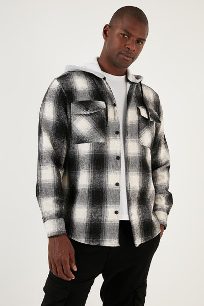 Checked Double Pocket Hooded Lumberjack Shirt CF22W2650 - 21