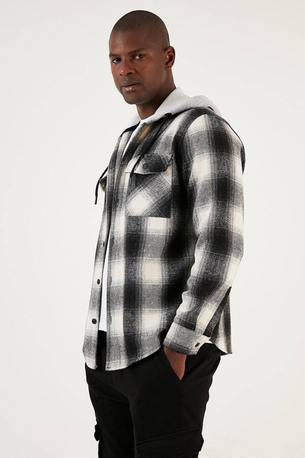 Checked Double Pocket Hooded Lumberjack Shirt CF22W2650 - 24