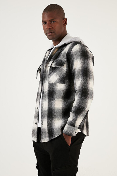 Checked Double Pocket Hooded Lumberjack Shirt CF22W2650 - 19