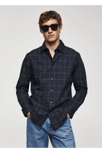 Checked Flannel Cotton Shirt - MANGO MAN