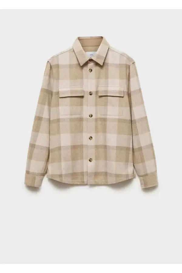 Checked flannel shirt jacket - 3