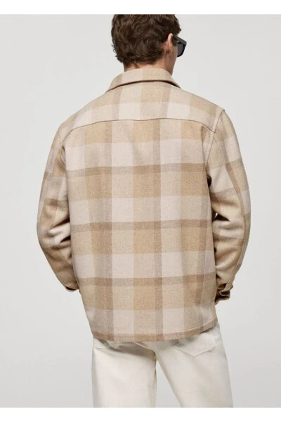 Checked flannel shirt jacket - 4