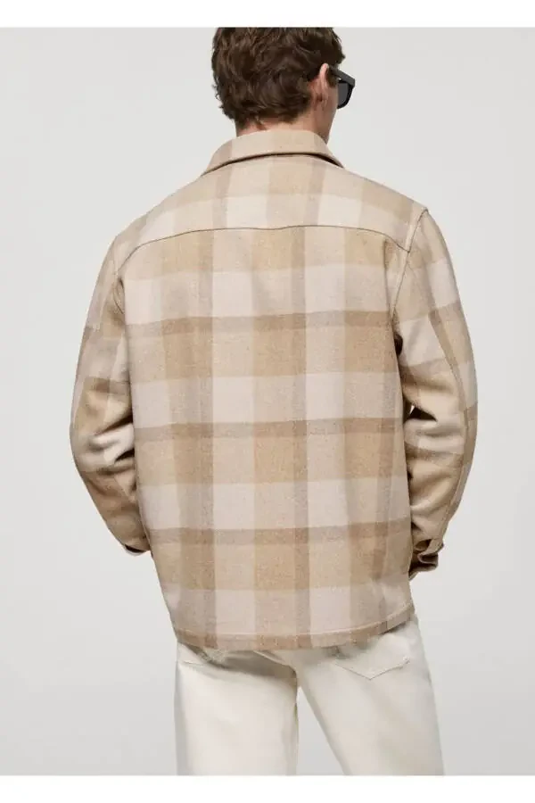 Checked flannel shirt jacket - 4