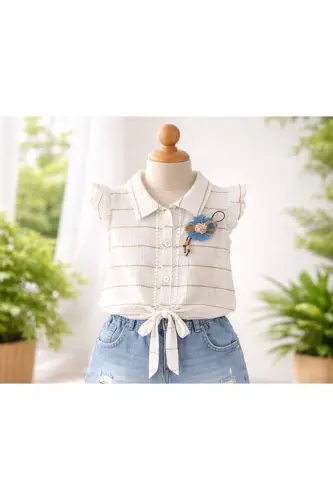 Checked Floral Children's Shirt - 1