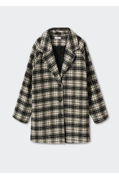 Checked Lapel Coat - 3