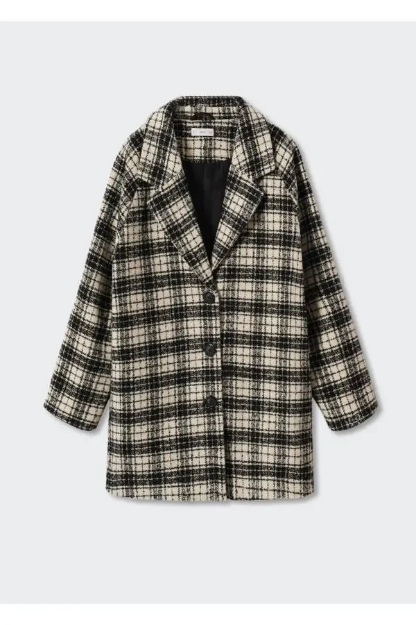 Checked Lapel Coat - 3
