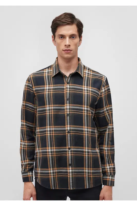 Checked Navy Blue Shirt Regular Fit - 3