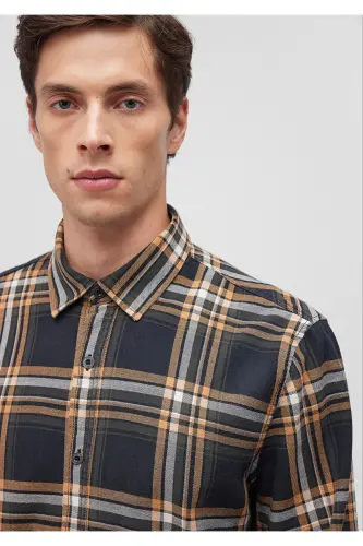 Checked Navy Blue Shirt Regular Fit - 5