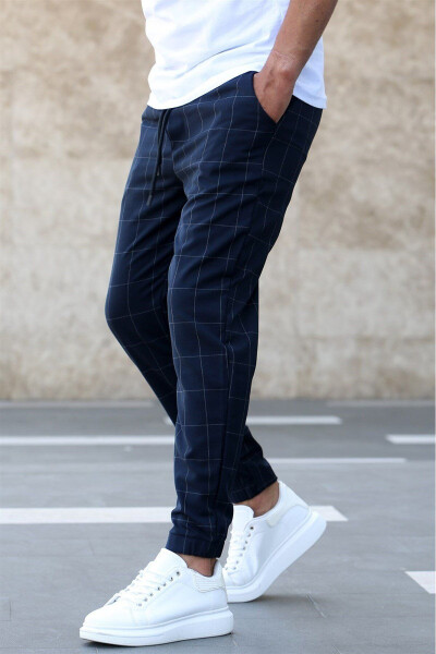 Checked Navy Jogger Mad4081 - 7