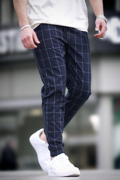 Checked Navy Jogger Mad4081 - 8