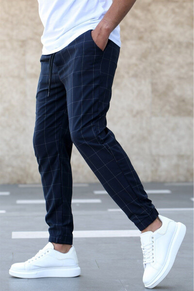 Checked Navy Jogger Mad4081 - 9