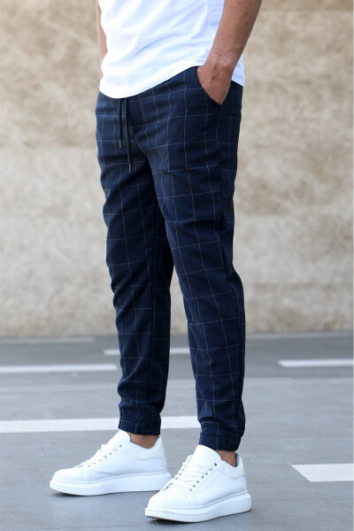 Checked Navy Jogger Mad4081 - 10