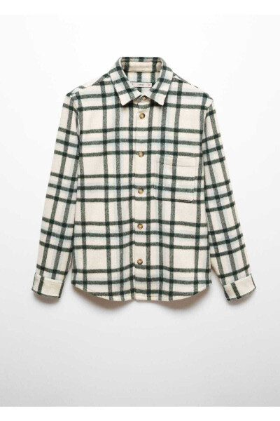 Checked wool shirt jacket - 3