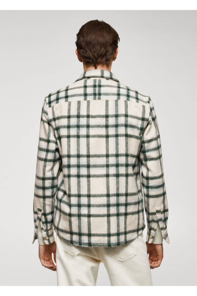 Checked wool shirt jacket - 4