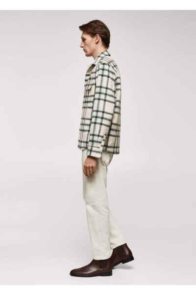 Checked wool shirt jacket - 5