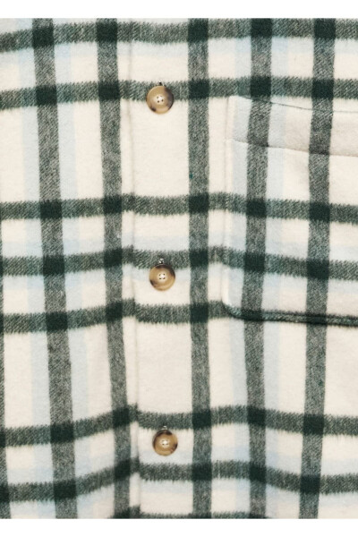 Checked wool shirt jacket - 6