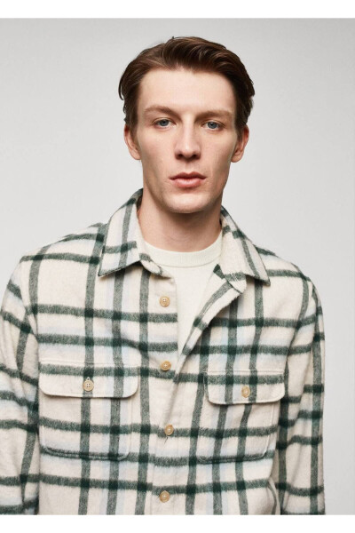 Checked wool shirt jacket - 7