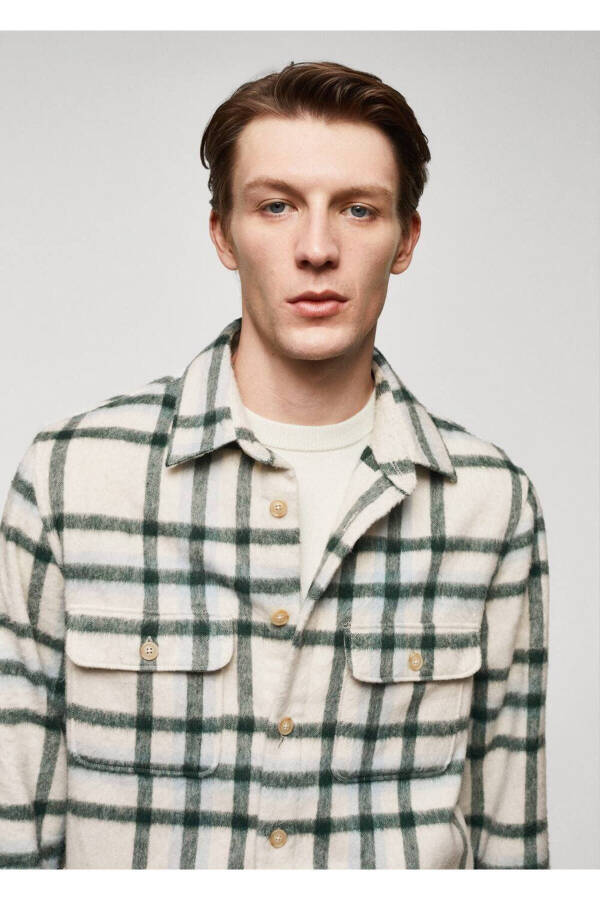 Checked wool shirt jacket - 7