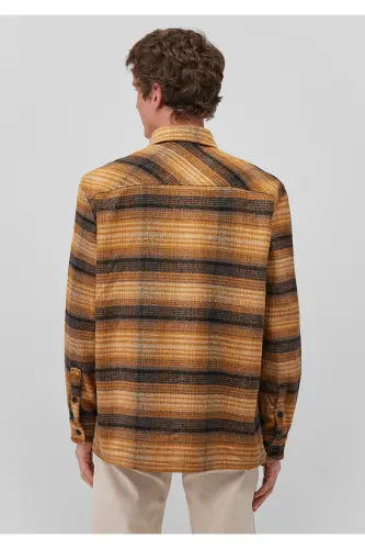 Checked Yellow Shirt Regular Fit / Normal Cut 0211 - 4