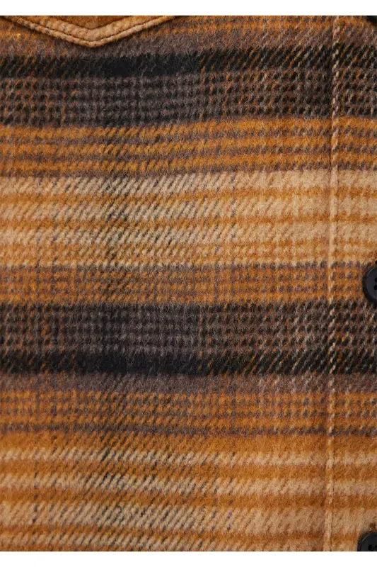 Checked Yellow Shirt Regular Fit / Normal Cut 0211 - 6