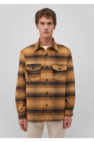 Checked Yellow Shirt Regular Fit / Normal Cut 0211 - 3