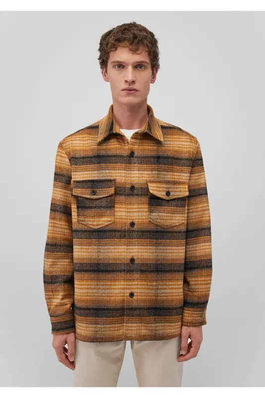 Checked Yellow Shirt Regular Fit / Normal Cut 0211 - 3