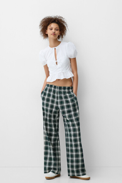 Checkered Straight Fit Pants - 2