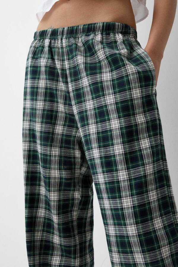 Checkered Straight Fit Pants - 5