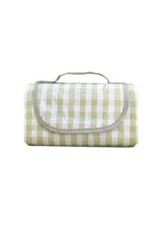 Checkered Waterproof Picnic Beach Camping Blanket 150x200 cm. 4-6 Person-Green - 1